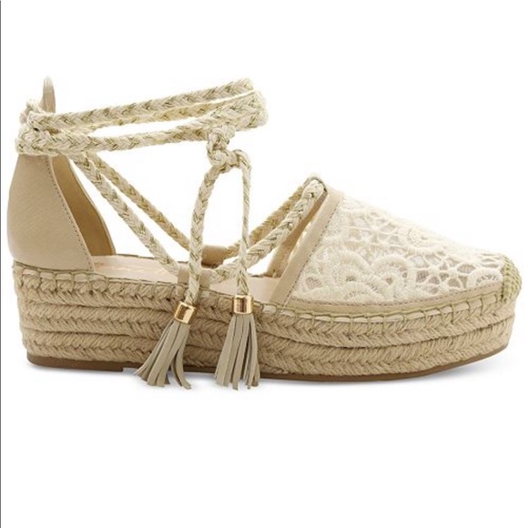 Nanette Baby Shoes - NWT Nanette Lepore Bitsy Lace Platform Espadrilles